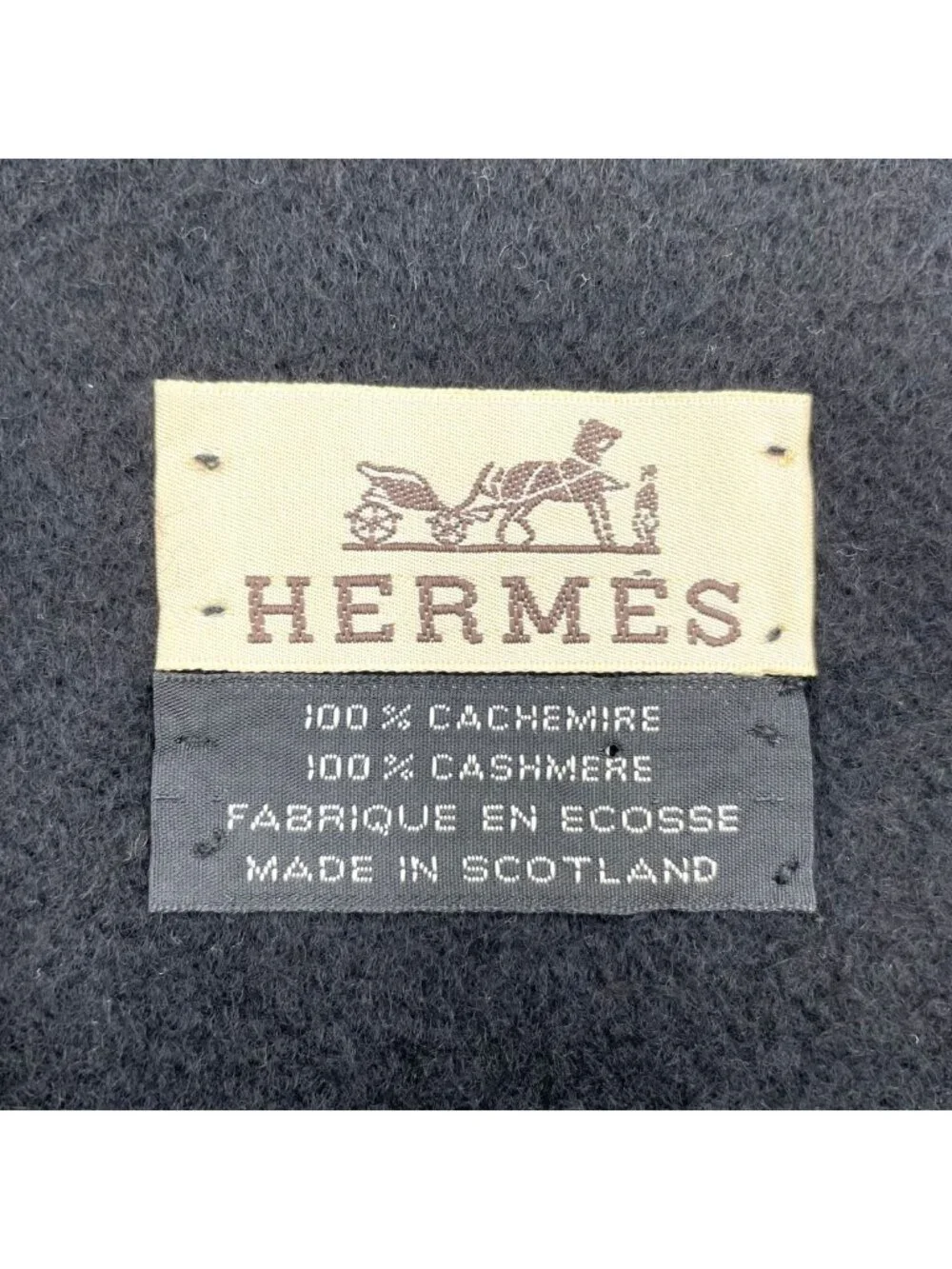 ★SOLD★ Hermes Cashmere Black Scarf - Picture 2 of 8